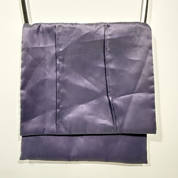 Women Satin Crossbody Shoulder Bag Dark Blue Fold Over Flap 11x12 in - Picture 13 of 16